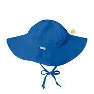 i play 遮陽帽。 嬰幼兒女孩寬帽檐遮陽帽, 純色帽檐防曬帽 Royal Blue 2-4T