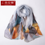 上海故事真絲絲巾女紗巾100%桑蠶絲春夏生日送媽媽禮物防曬披肩圍巾禮盒