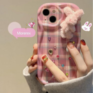 迅炫秋冬格紋絨兔適用于榮耀play8T手機殼70/90/100/200硅膠x50x40暢玩60plus新款x30x20x10時(shí)尚play5T 奶油紋【白色】韓風(fēng)格紋4244+毛絨兔+彩鉆 榮耀20青春版