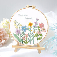 趣味 手工刺繡diy材料包兒童學(xué)生立體歐式布藝創(chuàng)意刺繡花初學(xué)掛畫含繡框 幸運草 清新脫俗 送繡繃 支架