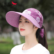 紅蜻蜓 帽子女夏遮陽(yáng)涼帽防紫外線(xiàn)太陽(yáng)帽大沿時(shí)尚空頂帽防曬騎車(chē)遮陽(yáng)帽 款式六 15CM大檐