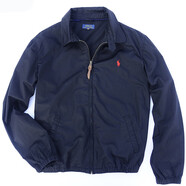 POLO SPORT RALPH LAUREN拉夫勞倫男裝夾克單層薄款純棉翻領(lǐng)外套男商務(wù)休閑寬松大碼茄克衫 藏青色 XL