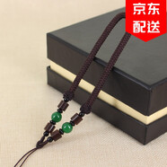 菲蕙 創(chuàng  )意裝飾手把件掛繩 玉器圓珠手把件繩腰掛繩 手把文玩吊繩 鑰匙裝飾掛件繩 綠圓珠款