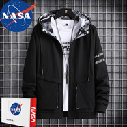 NASA RHUDE夾克春秋男裝外套衣服潮流秋裝棒球服秋冬加絨加厚工裝外套秋季1926黑色M