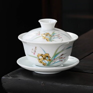 瓷牌茗茶具 蓋碗大號 青花陶瓷蓋碗花茶杯 白瓷三才碗杯敬茶碗泡茶 功夫茶具 【蕙質(zhì)蘭心】蓋碗