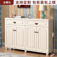 金億奧/JYA鞋柜歐式多功能儲物裝飾柜鞋柜簡(jiǎn)約現代地中海風(fēng)格鄉村門(mén)廳柜 JYA21：160_33_92暖白色