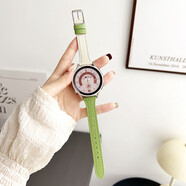 梧瓏適用fit2華為watch GT5 4 41mm真皮手表帶Pro榮耀S2小米color華米gtr 3GTS一加vivo OPPOse三星 GT 星光米白拼綠色 華為watchS118mm