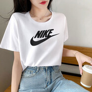 耐克（NIKE）短袖女裝夏季新款潮流休閑半袖上衣舒適圓領(lǐng)針織透氣運動(dòng)T恤 DX7907-100/白色 XL