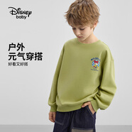 迪士尼（Disney）童裝男女童兒童衛(wèi)衣2025年春秋新款上衣寶寶套頭T恤唐老鴨衣服 深芥末綠 160