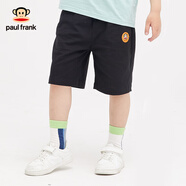 大嘴猴（paul frank）童裝男童短褲夏季外穿洋氣中大童薄款夏裝運動(dòng)新款寬松五分褲 黑色 110