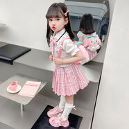 Balapipi女童套裝庫(kù)洛米夏裝2025新款兒童JK服寶寶套裝時(shí)髦洋氣網(wǎng)紅兩件套 美樂蒂套裝（含同款美樂蒂娃娃） 150碼 身高140-150