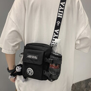 法德陸 男士斜挎包可放水杯茶杯便攜戶(hù)外手機小挎包夏季新款單肩背包男生  sanyu1591黑色+猩猩
