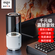 愛(ài)國(guó)者 T01時(shí)尚藍(lán)牙音響 全封閉透明音腔金屬振膜柔和小夜燈 免提通話便攜低音炮音箱 白色