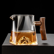 品德坊（PINDEFANG）玻璃公道杯帶過(guò)濾網(wǎng)茶漏套裝茶具配件茶海分茶器加厚功夫茶杯大號 觀(guān)山四方公杯