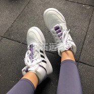 阿迪達斯 （adidas）女鞋 23年春季新款休閑運動鞋時尚三葉草高幫滑板鞋休閑鞋子女 FY3225/白/黑/紫/店長力薦 39
