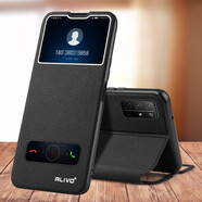 ALIVO 適用華為榮耀30s手機殼honor30s保護皮套CDY一AN90翻蓋式CDYAN全包S30防摔外殼男女 鋼琴黑+鋼化膜 榮耀30S