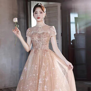 奪顏 藝考音樂(lè )生禮服晚禮服女2023新款宴會(huì )氣質(zhì)1成人禮平時(shí)可穿輕 971中長(cháng)款 M