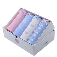 蝶安芬4條裝 內褲女士棉質(zhì)甜美女士高腰收腹花邊三角短褲女式13118 4883A 多款多色心心組合 L (1尺9-2尺2）