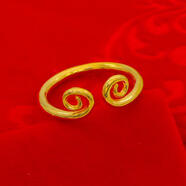 越南沙金古法戒指男女正品999鍍純金色18K仿真假黃金結婚指環(huán)首飾 精品緊箍戒指+證書(shū)