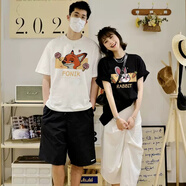 love legend情侶裝短袖t恤半袖夏季套裝一男一女情侶款衣服寬松百搭休閑定制 男白【爪爪狐】 L （建議110-120斤）