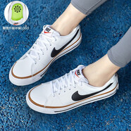 耐克（NIKE）休閑鞋女鞋2025秋季新款低幫輕便防滑皮面小白鞋運(yùn)動(dòng)板鞋輕便百搭 DH3161-100白色黑鉤 36.5