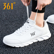 361°男鞋運(yùn)動(dòng)鞋男跑步鞋夏季361度男休閑鞋大碼網(wǎng)鞋軟底旅游鞋子 361度白/曜石黑2279（皮面） 46
