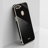 bulons OPPO R11s手機殼oppo保護套 r11st簡約電鍍硅膠套軟邊全包防摔 適用于 經(jīng)典黑+鋼化膜