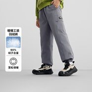迪士尼（DISNEY）童裝兒男女童加厚保暖工裝90羽絨褲時尚長褲子24冬DB431XX13灰130