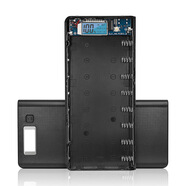 品怡 免焊接8節(jié)18650電池盒 diy移動電源套料 LCD液晶屏充電寶外殼 黑 套料/無電池