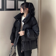 古維慕（GUWEIMU）青少年女生羽絨服初高中生棉15初中學(xué)生女孩冬裝外套 黑色 M【91-105斤】