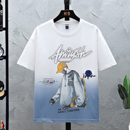 柏樂(lè )迪（BAILEDI）男童夏季短袖t恤胖男孩13-15歲初中學(xué)生帥氣棉半袖14大童男裝上衣 273白色（單件短袖） 160 M（建議體重75-98斤左右）