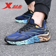 特步（XTEP）【動力巢】男鞋跑步鞋春夏輕便減震透氣跑鞋休閑鞋運動鞋子 深蘭黑-烽火25代 40
