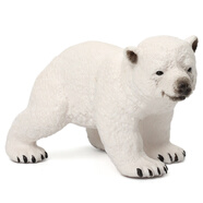 MECHILE仿真動(dòng)物模型兒童玩具擺件動(dòng)物園認知小北極熊犀牛河馬老虎狼羊駝 小北極熊