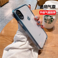 墨迪（Muedy）適用蘋果xr手機殼iPhonexsmax透明氣囊se3加厚防摔7/8plus保護套 【透黑色】 蘋果X/XS通用