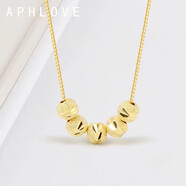 艾芙洛（APHLOVE）S999銀金五福轉(zhuǎn)運(yùn)珠項(xiàng)鏈女吊墜送女友老婆母親節(jié)520情人節(jié)禮物 項(xiàng)鏈金色