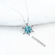 歐美時(shí)尚新款飾品流行 水晶雪花項鏈鎖骨鏈閃鉆大頭熊貓 時(shí)尚百搭88 冰雪奇緣藍 個(gè)人自用裝