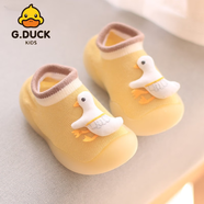 G.DUCKKIDS小黃鴨寶寶嬰兒襪子鞋兒童襪套防滑厚底學(xué)步室內(nèi)春夏嬰兒學(xué)步鞋 黃色小雞 18/19碼建議腳長11厘米