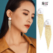 黛若無(wú)耳洞耳夾女歐美氣質(zhì)仿珍珠S925銀針耳釘法式長(zhǎng)款流蘇時(shí)尚 無(wú)耳洞耳夾【三角軟墊耳夾】