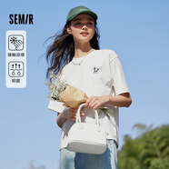 森馬【涼感】短袖T恤女寬松顯瘦上衣卡通刺繡國風(fēng)熊貓夏季短袖女 【熱賣(mài)】熊貓小標-本白10102 S