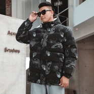 情緣貴族大碼棉服胖子男裝冬季外套棉襖加肥加大碼潮流寬松棉服中長(cháng)款棉衣 666 2XL(171斤到190斤)