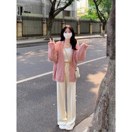 純邇春裝女2025法式高級(jí)感木耳邊小香風(fēng)連衣裙子小個(gè)子搭配一整套女裝 9803粉色上衣+庫(kù)子 S