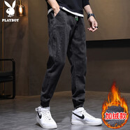 花花公子（PLAYBOY）牛仔褲男2026年秋冬季褲子男束腳工裝休閑褲男士潮流寬松長(cháng)褲