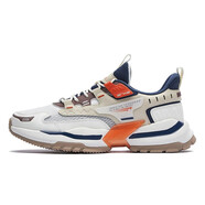 鴻星爾克（ERKE）天狼運動(dòng)男鞋2025夏春季新款潮流百搭厚底運動(dòng)老爹鞋網(wǎng)面透氣運動(dòng) 橡芽白/藏深藍 39 尺碼偏大