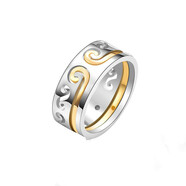 緊箍咒戒指男女情侶至尊寶二合一緊箍棒大話西游指環(huán) 金色10碼