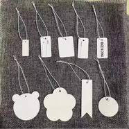 鳴譽空白吊牌標(biāo)簽彈力繩吊牌定制價格標(biāo)簽手寫吊卡服裝首飾珠寶掛繩飾 彈力繩白卡紙2X5厘米100套