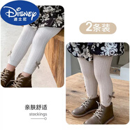 迪士尼寶寶打底褲女童春秋外穿兒童嬰兒褲子大pp純棉薄款中小童可開(kāi)襠 KB-D0112九分【白色+燕麥】 165 S碼  建議身高70-80cm 可開(kāi)檔