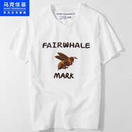 馬克華菲短袖t恤男潮牌2024夏季新款刺繡新疆棉寬松體恤透氣圓領(lǐng)短袖上衣 白色 185/XXL