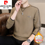 皮爾卡丹（pierre cardin）秋冬季加絨t恤男潮牌百搭內(nèi)搭打底衫2025冬季新款上衣服男裝 【加厚】23429卡其 加絨 L 約105-120斤可穿