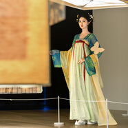 重回漢唐春辰錦原創(chuàng)唐制復(fù)原齊胸襦裙套裝披帛漢服女裝 上藍(lán)下綠齊胸套裝/預(yù)售 30天 M 160
