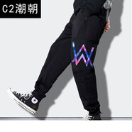 C2潮朝AlanWalker艾倫沃克褲子休閑FadedDJ電音春秋夜光褲子男秋季情侶 艾倫星空標--休閑長(cháng)褲 薄款 3XL
